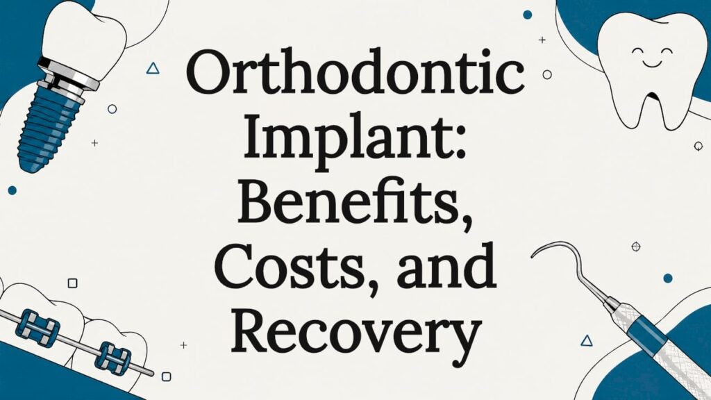 Decorative orthodontic implant title card illustration