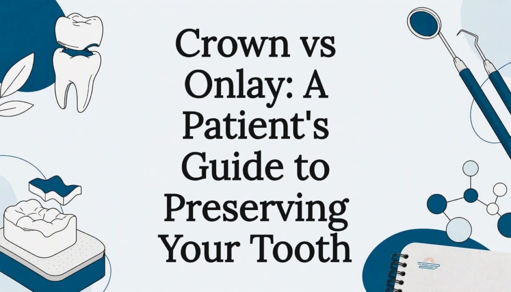 Decorative dental title card illustration