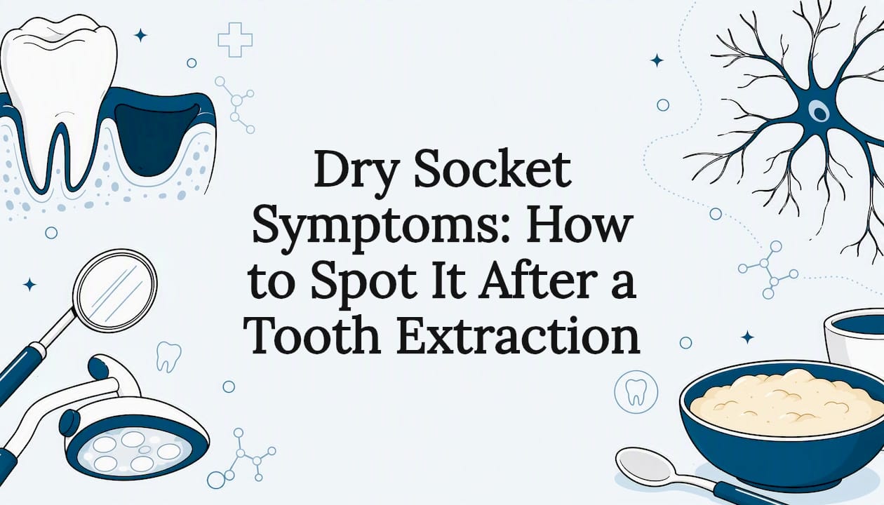 Decorative dental health title card illustration