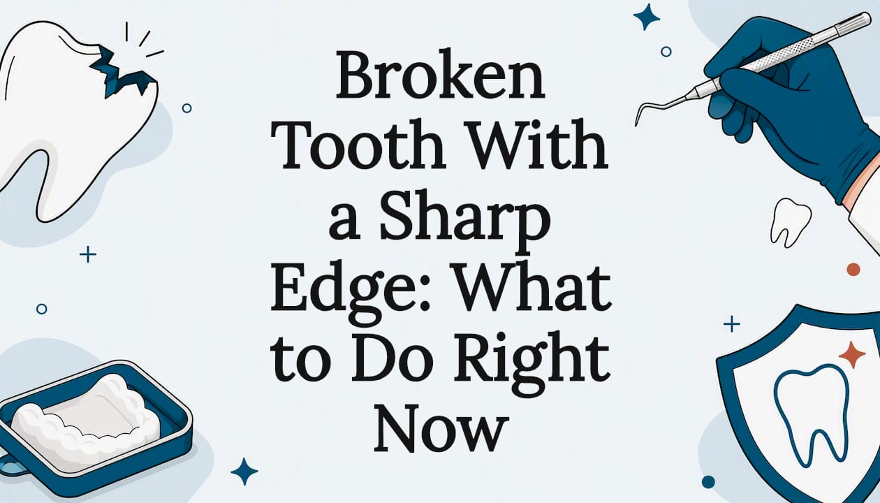 Decorative illustration for broken tooth dental care article