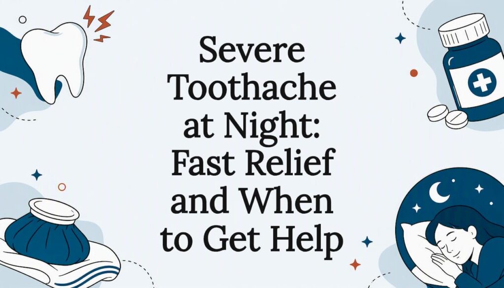 Decorative dental care title card illustration