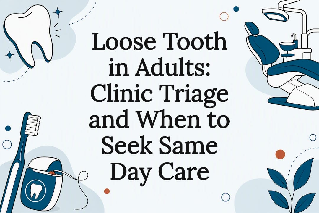Decorative dental health title card illustration