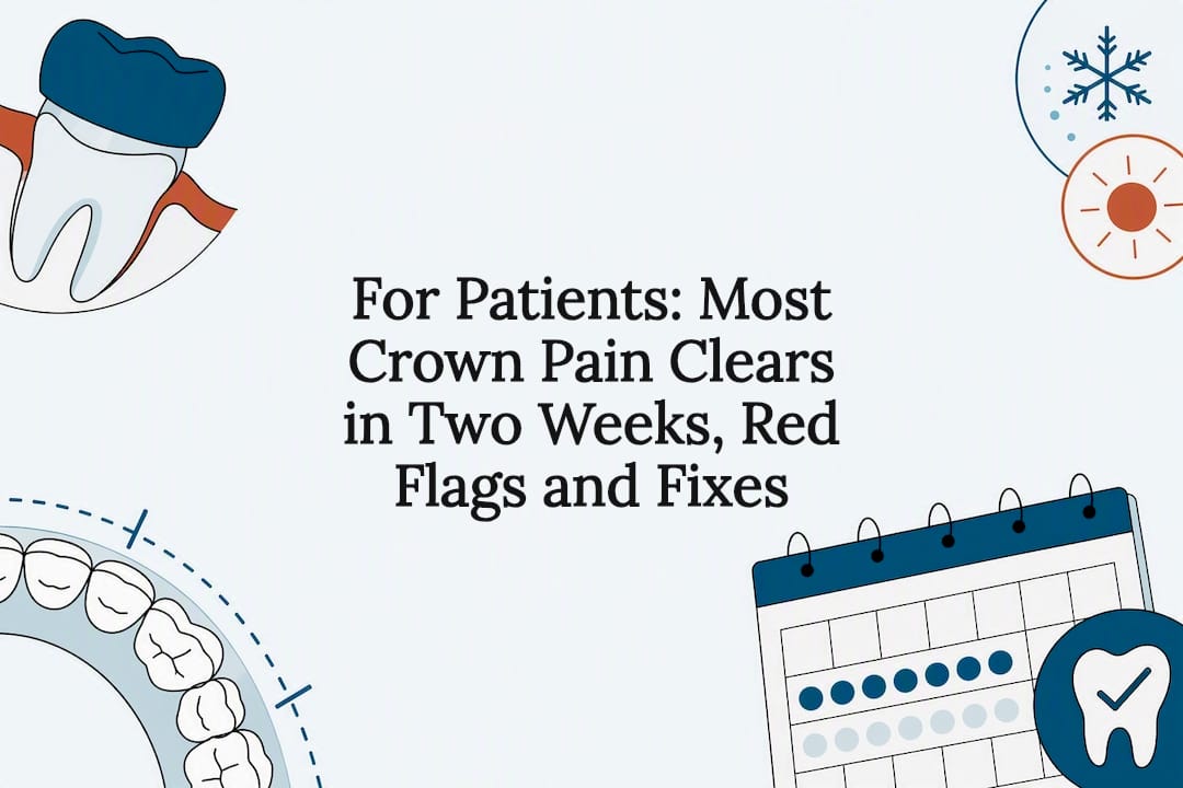 Decorative dental crown pain title card