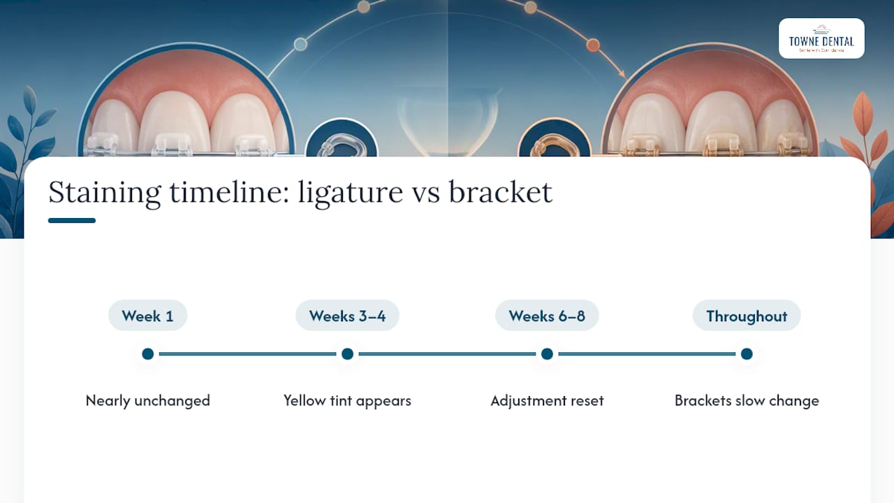 Ceramic braces staining progression timeline