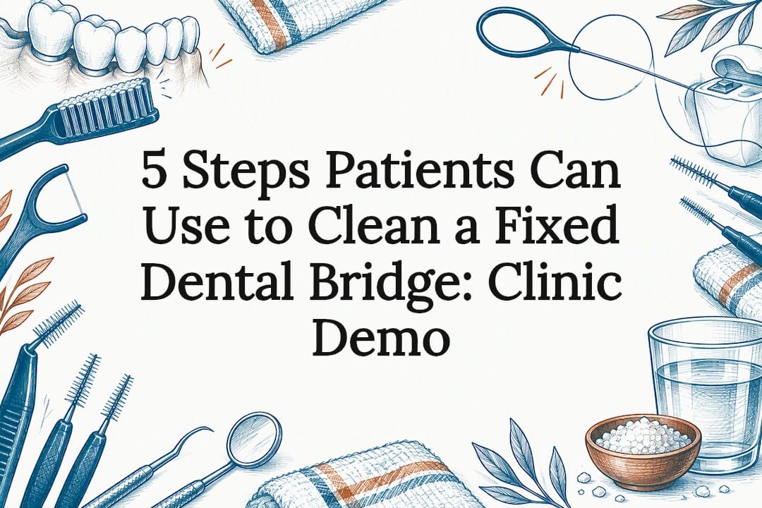 Fixed dental bridge cleaning title card