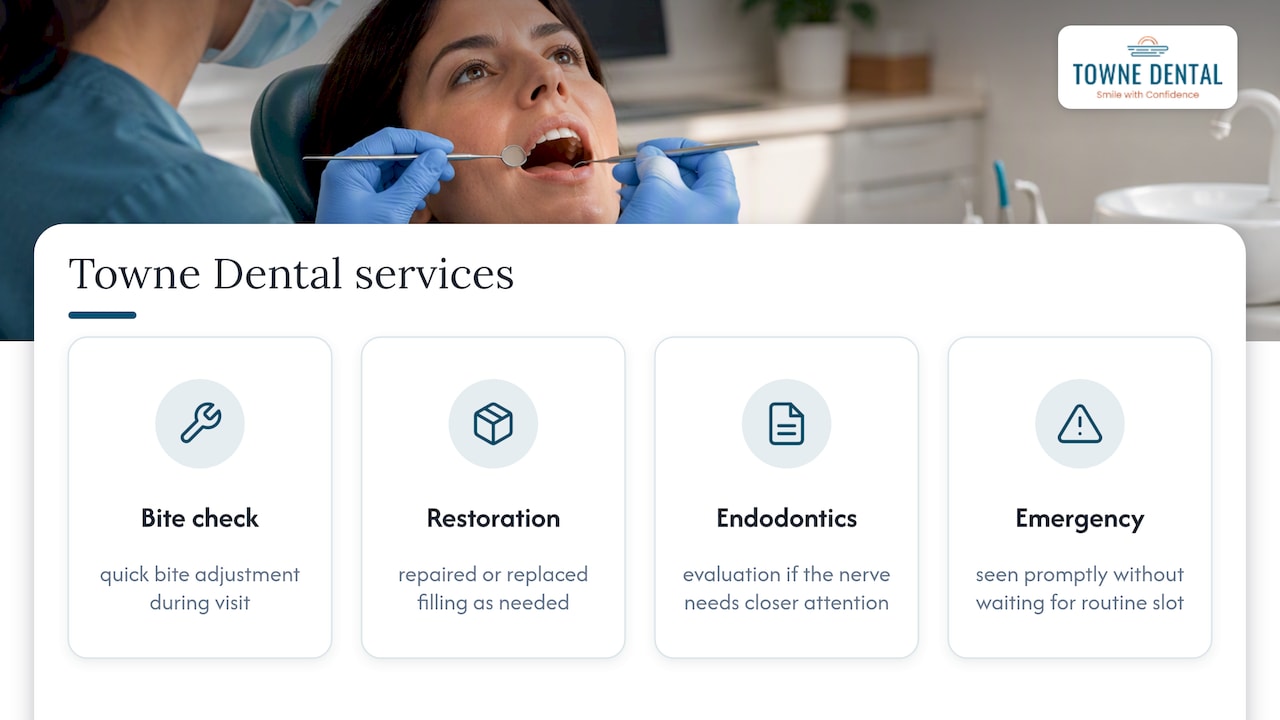 Getting your sensitivity checked at Towne Dental — overview diagram
