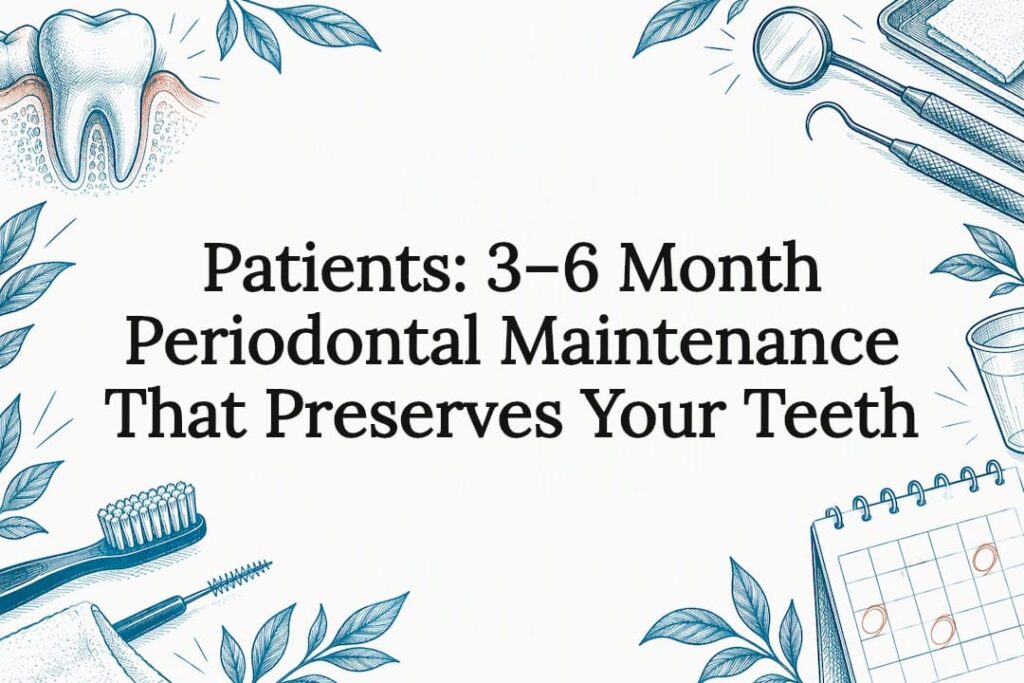 Periodontal maintenance title card illustration