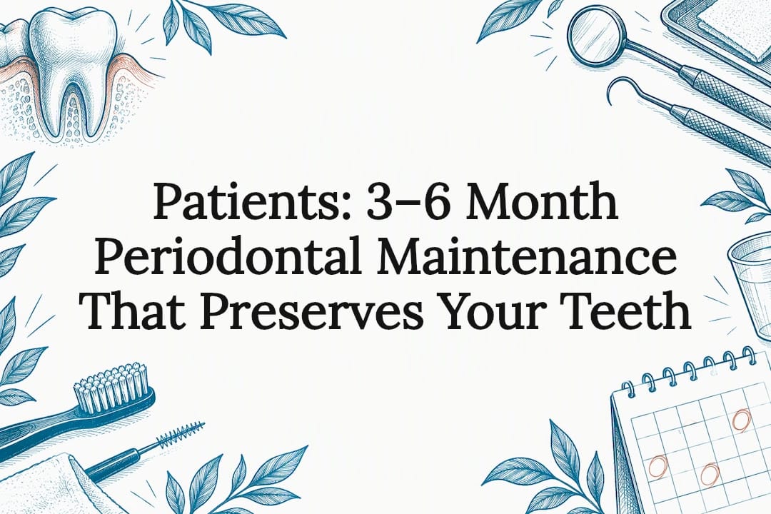 Periodontal maintenance title card illustration