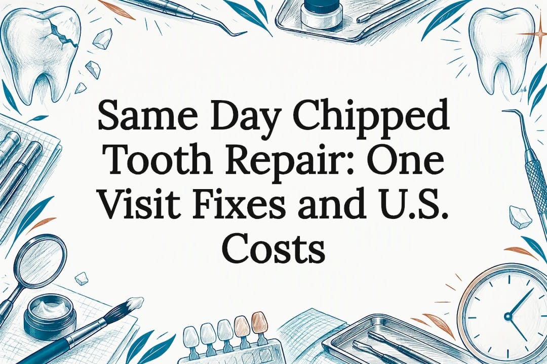 Chipped tooth repair title card illustration